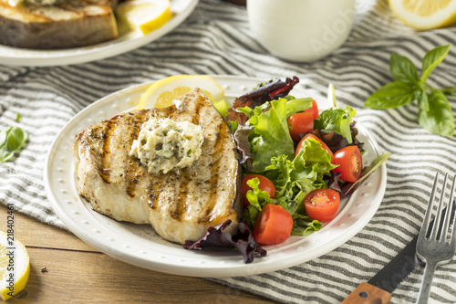 Bild auf Leinwand Organic Grilled Swordfish Steak