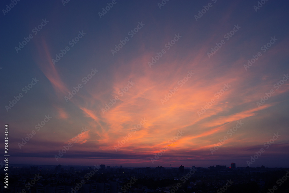 Fototapeta premium Sunset over the city. russia Kazan city