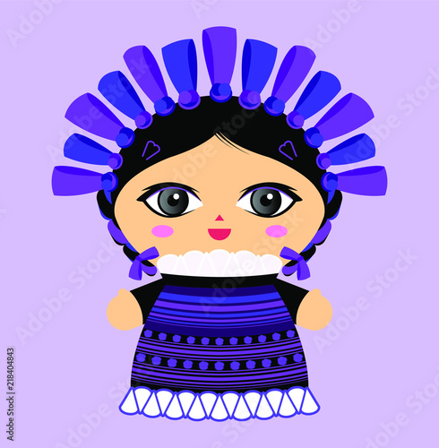 Mexican Doll vector illustration