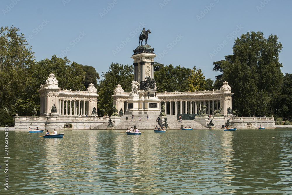 Parque del Retiro in a sunny day in Madrid
