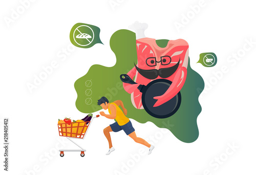 The Paleolithic or Paleo diet, known as caveman or stone-age diet concept illustration.