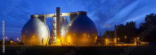 Sewage Plant At Night Panorama