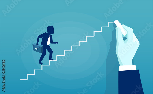 Vector of a hand drawing career ladder of an employee