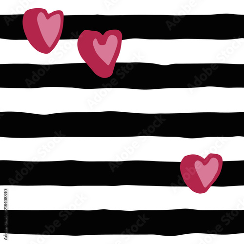 Herzen - handgezeichnetes nahtloses Muster