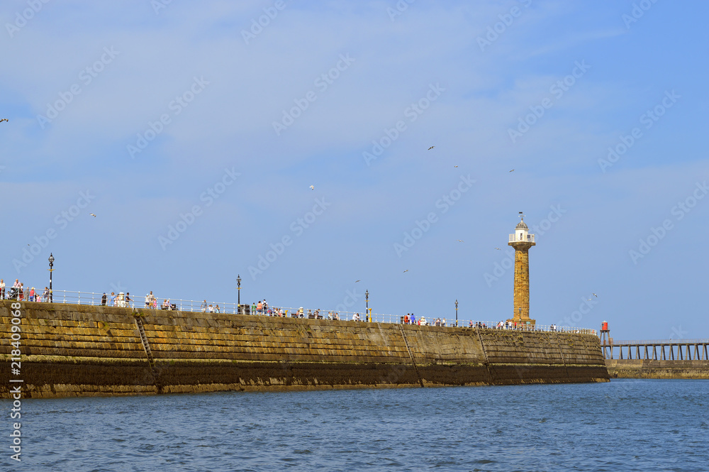 Whitby Harbour tourists