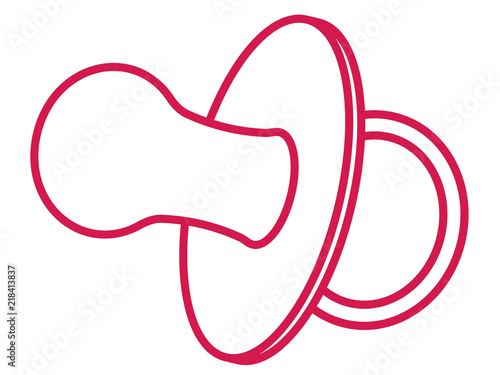 Baby pacifier contour illustration