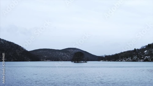 Calm Lake in Connecticut During Winter photo