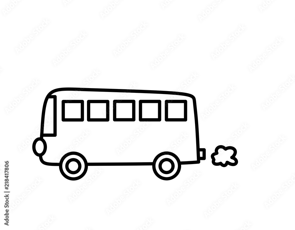バス排気ガス(線画)