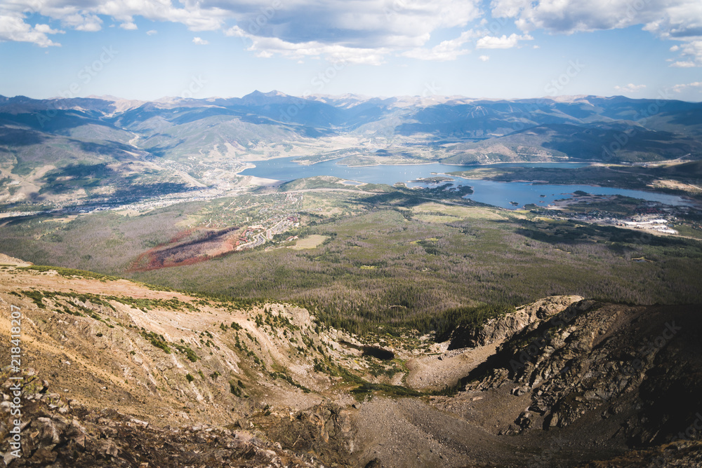 Landscape view overlooking Summit County, Colorado. 