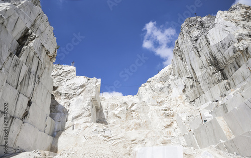 Carrara marble. Quarry on the Apuan Alps, Tuscany, Italy
