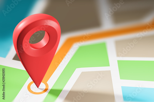 Free Download Abstract map with a red destination mark - GFXLoad