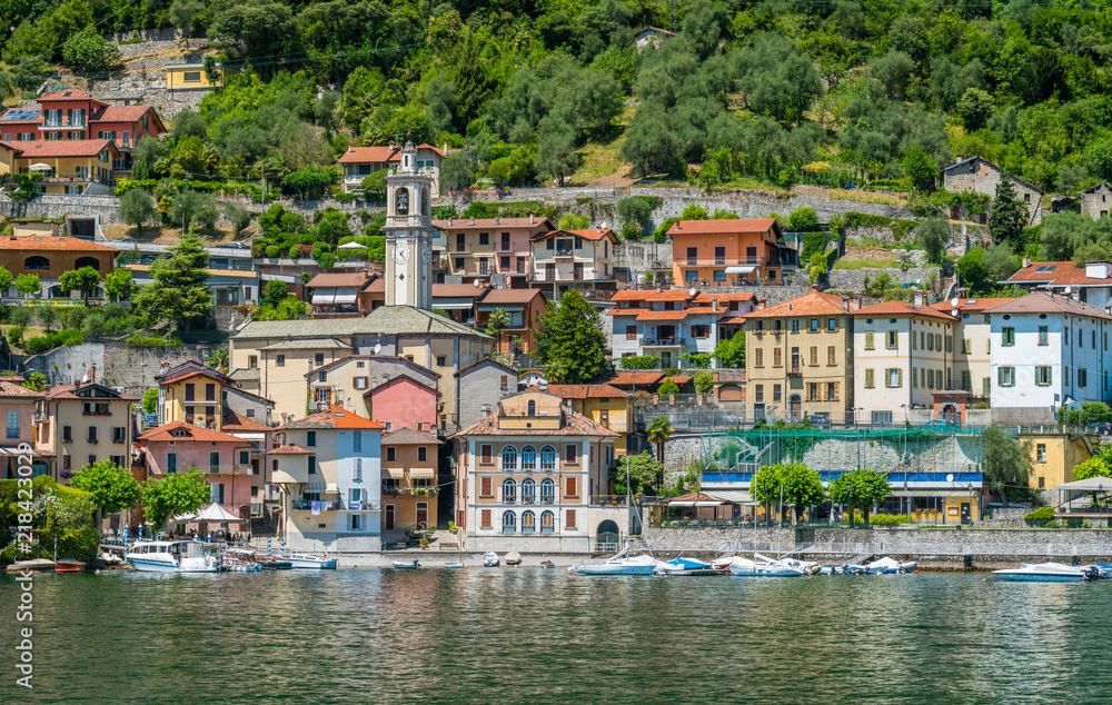 Scenic sight in Sala Comacina, village on Lake Como, Lombardy, Italy.