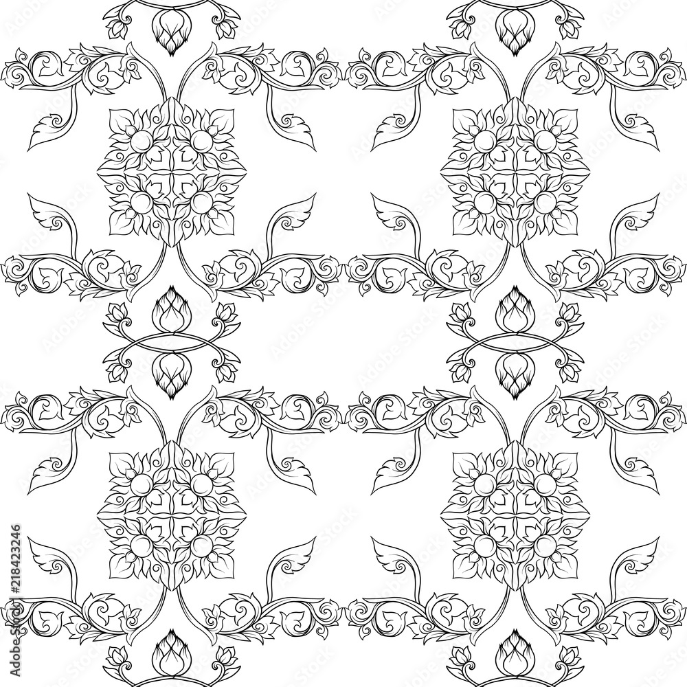 Seamless pattern, background of decorative elements of tradition