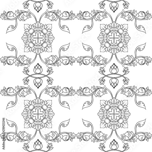 Seamless pattern, background of decorative elements of tradition