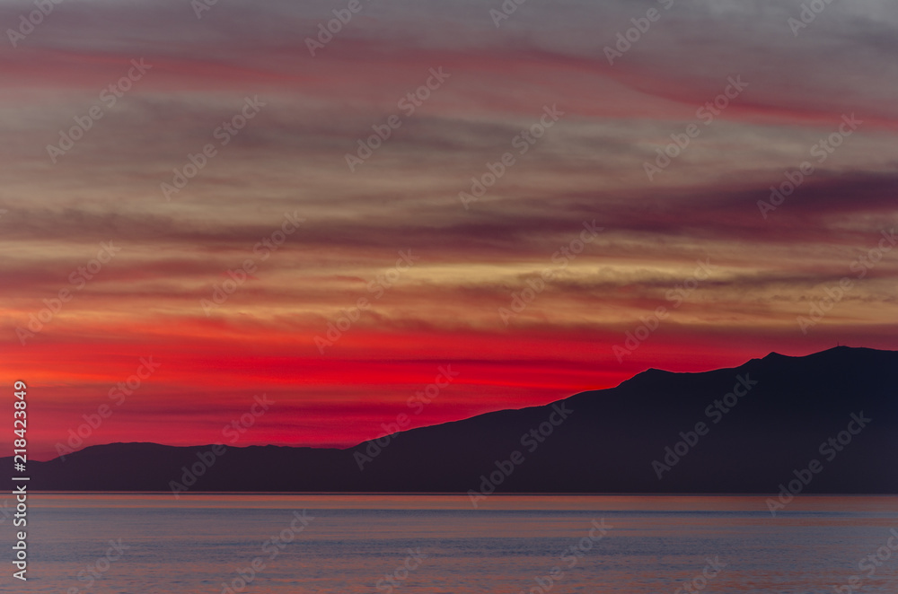 Red-coloured sunset in Gata cape