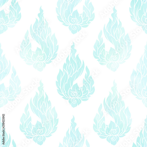 Seamless pattern, background of blue watercolor  decorative elem