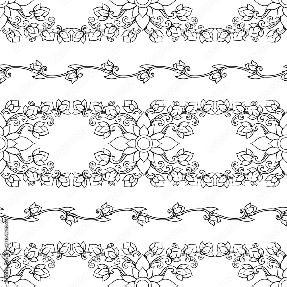 Naklejka premium Seamless pattern, background of decorative elements of tradition