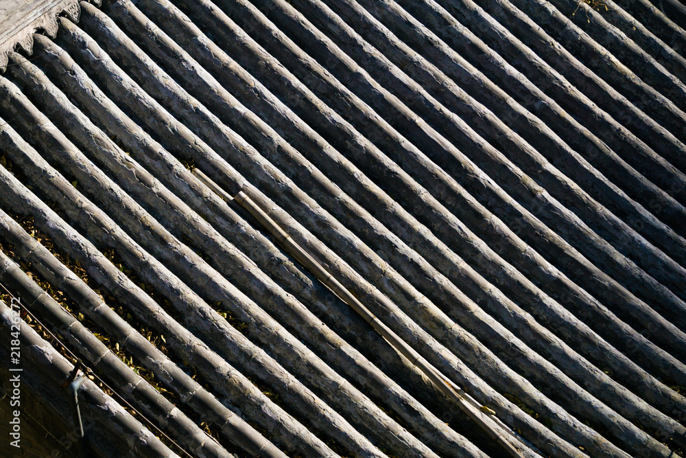 Tiled roof, Great wall of China Tiled roof, Great wall of China
