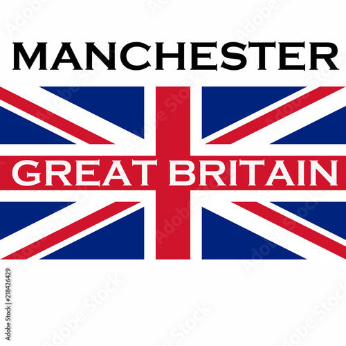 Manchester and the flag of the United Kingdom of Great Britain