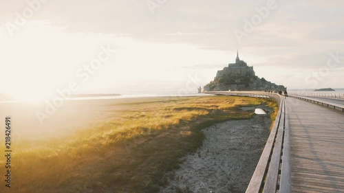 Sunny Road to Abbey Mont Saint Michel photo