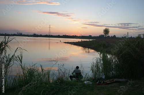 China summer river beach scenery photo