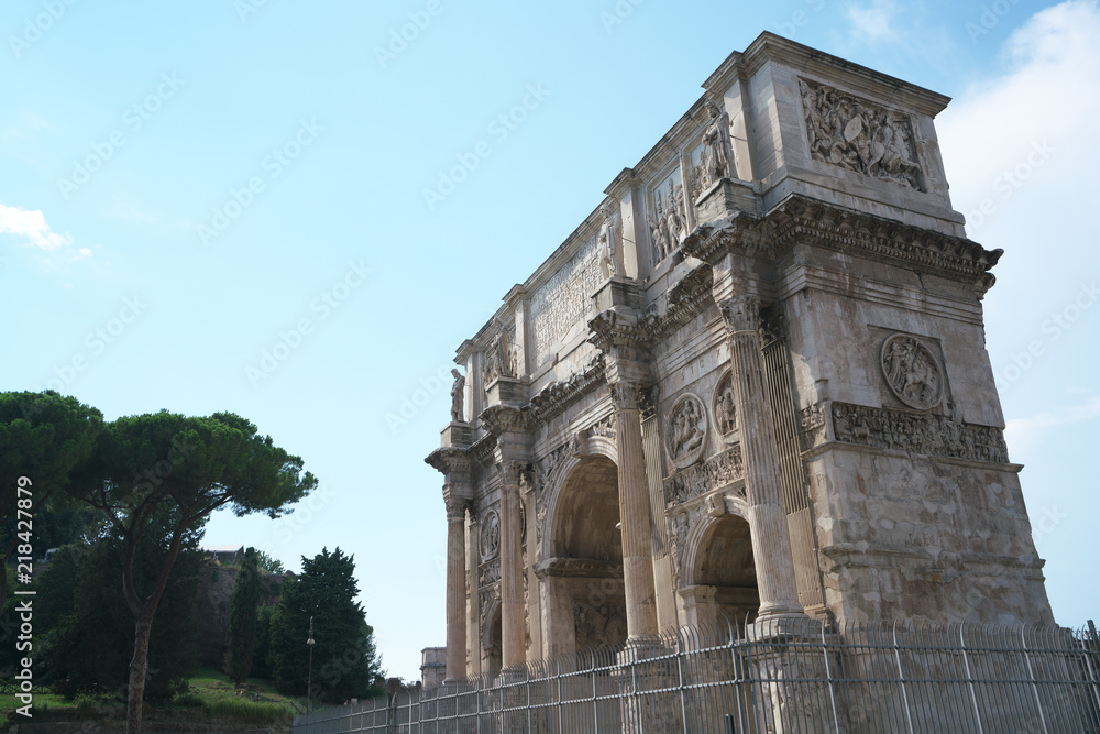 Rome,Italy-July 27, 2018: The Arch of Constantine or Arco di Constantino, Rome
