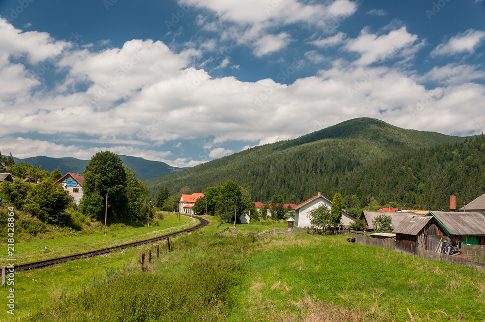 mountain valley railway station summer