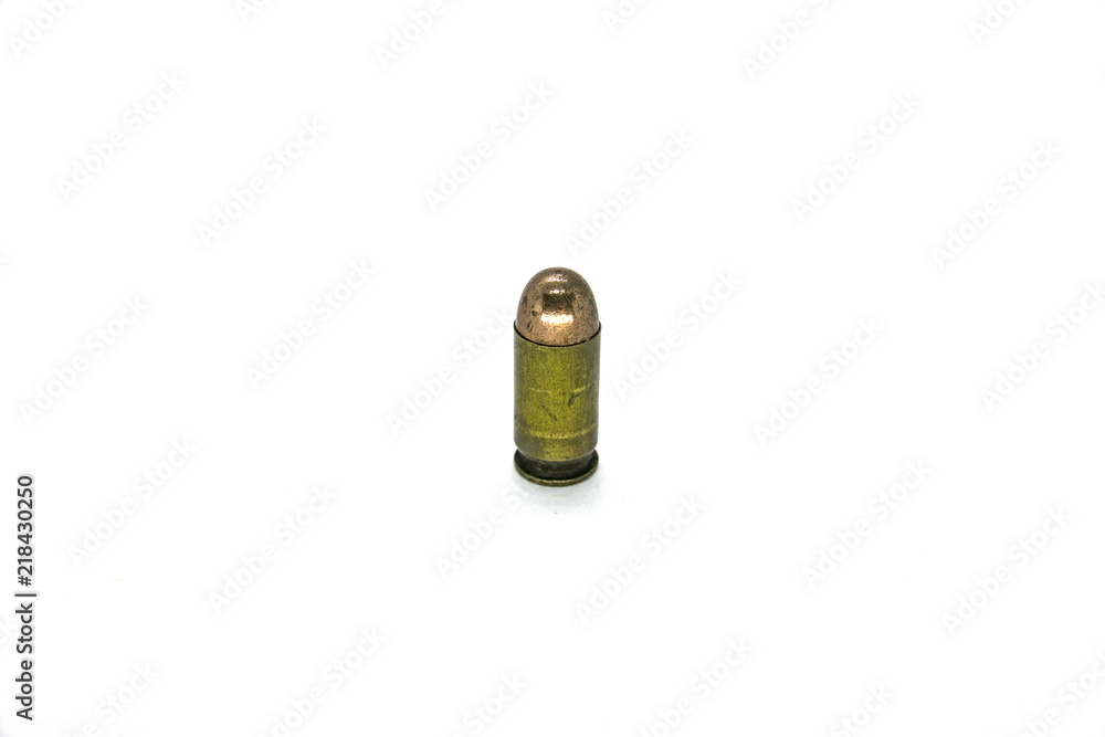 Studio shot of Bullet Ammo isolated in white background Studio shot of Bullet Ammo isolated in white background