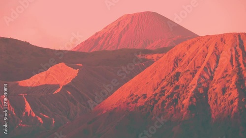 Misty sunrise view of Bromo-Tengger-Semeru National Park timelapse clip, Indonesia