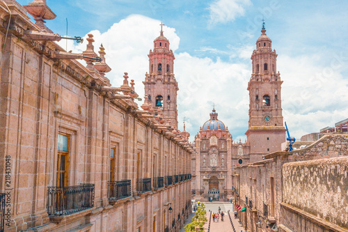 Beautiful Colonial Cathedral of Morelia in Michoacan, Mexico photo