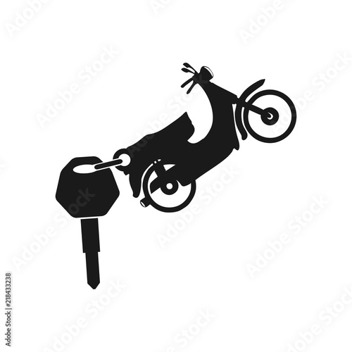 Key with motorbiker tag. Vector illustration, EPS10