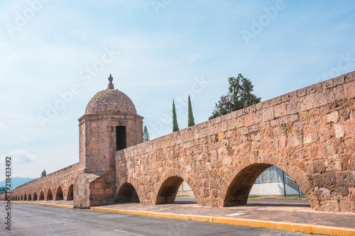 Beautiful colonial Aqueduct of Morelia in Michoacan, Mexico