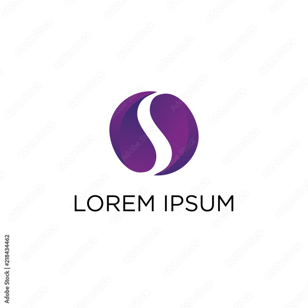 Logo letter S with purple and deep purple gradient color Logo letter S with purple and deep purple gradient color