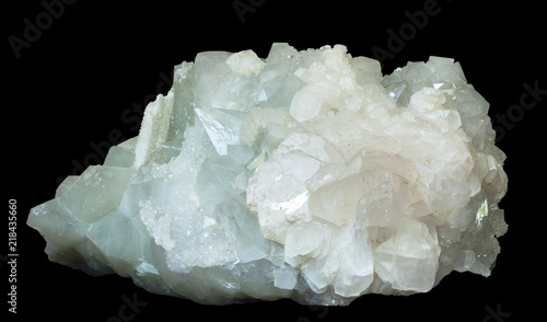 the crystals of calcite and quartz photo