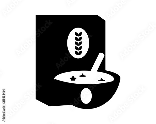 black Oatmeal Food image vector icon logo