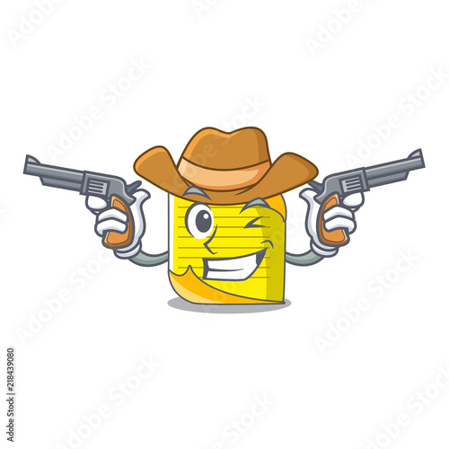 Cowboy note paper character cartoon