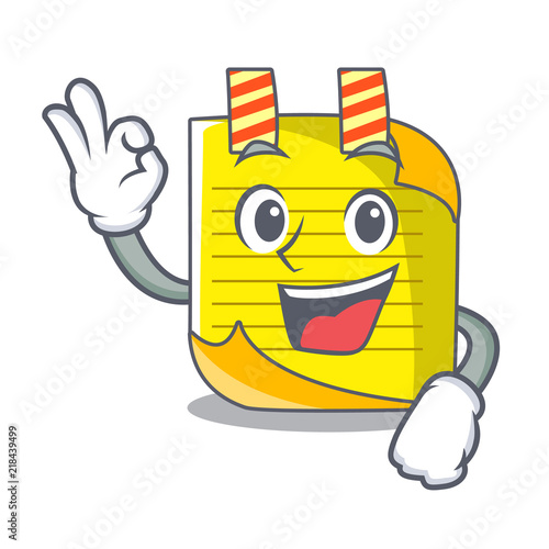 Okay cartoon note paper with conceptual idea
