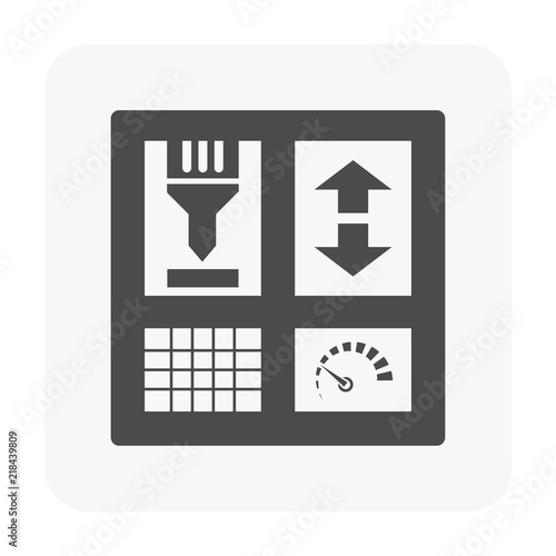 Cnc milling machine icon.