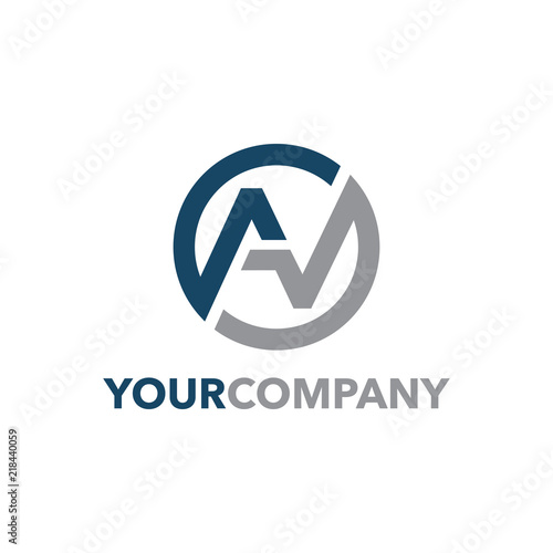 AV initial logo vector