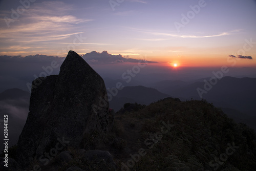 Beautiful sunset at Mokoju Mountain, Maevong National Park, Nakonsawan, Thailand photo