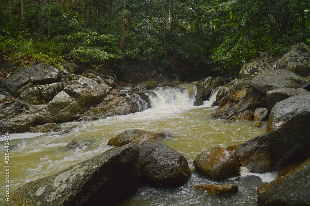 water flowing at the river