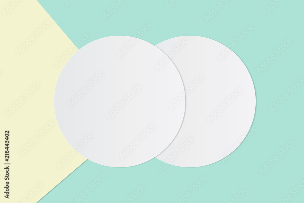 White circle paper and space for text on pastel color background White circle paper and space for text on pastel color background