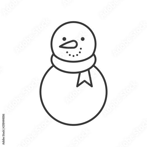 snowman outline icon, winter and Christmas theme