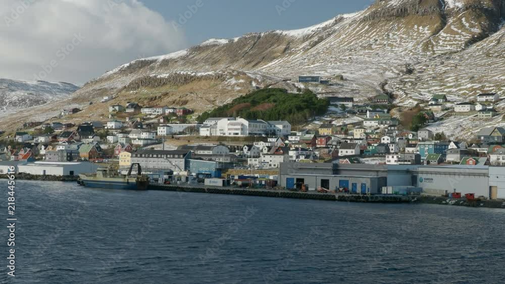 Dramatic cinematic scenery in the Faroe Islands village Dramatic cinematic scenery in the Faroe Islands village