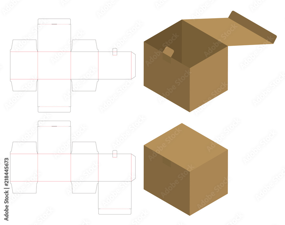 Box packaging die cut template design. 3d mock-up Box packaging die cut template design. 3d mock-up