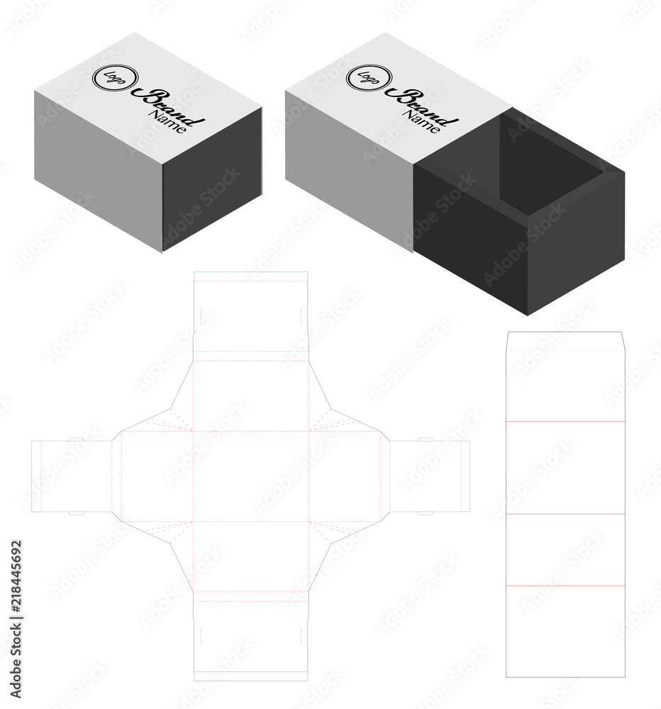 Box packaging die cut template design. 3d mock-up Box packaging die cut template design. 3d mock-up