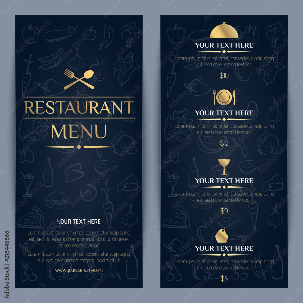 Vector restaurant menu template design Stock Vector | Adobe Stock