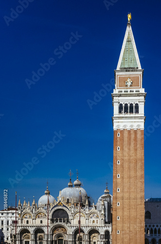 St. Mark's Basilica and Bell Tower in Venice, Italy