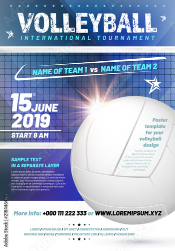 Template for your volleyball tournament poster design