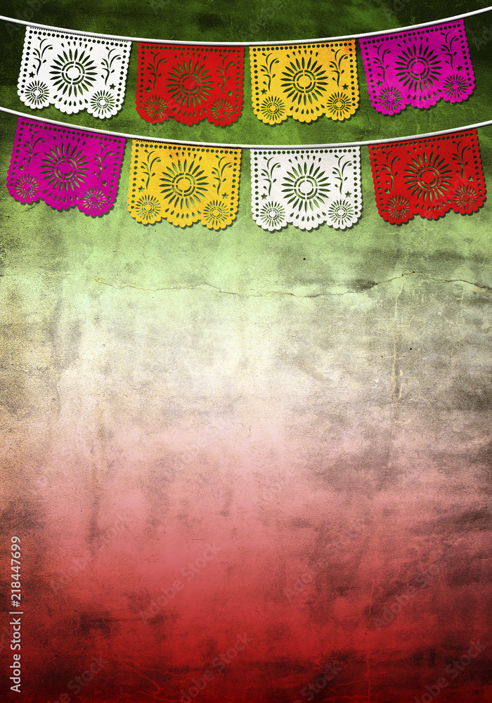 Traditional Mexican paper decoration background with vintage texture Stock  Illustration | Adobe Stock